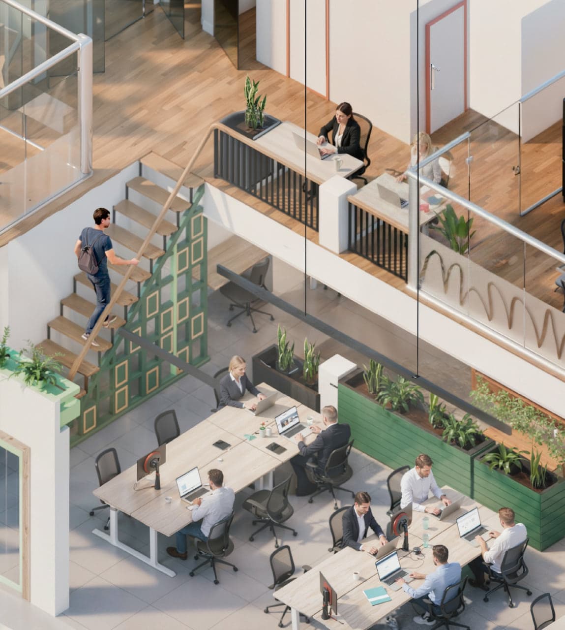 Isometric layout view of Native coworking space