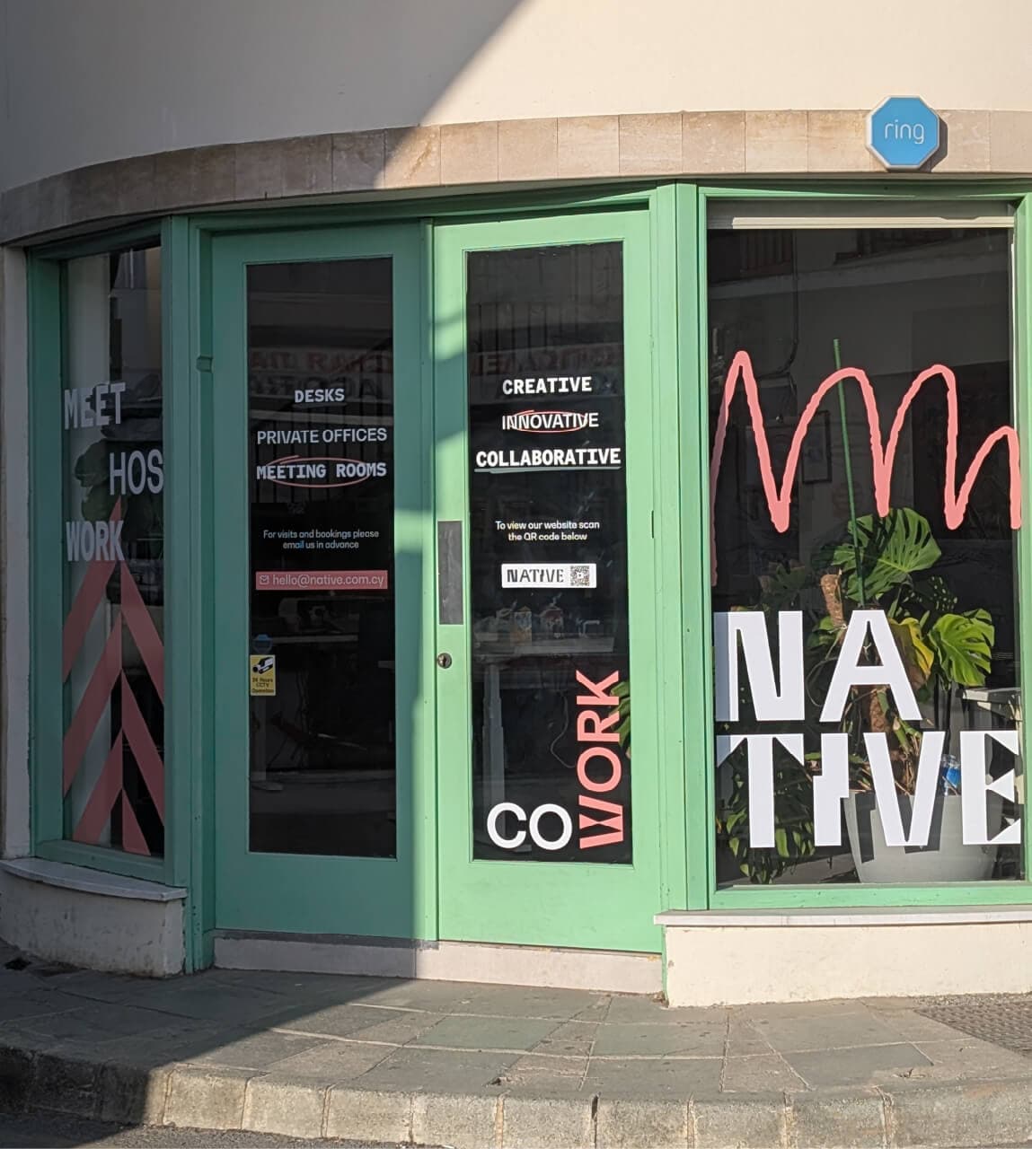 Exterior of Native coworking at 20 Dimotikis Agoras in Larnaca