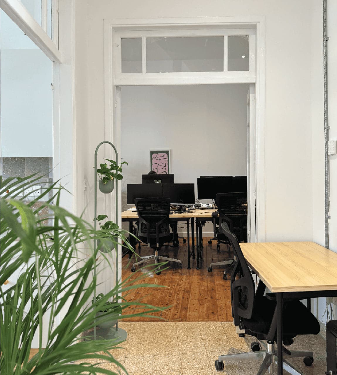 Hallway leading to private offices at Native