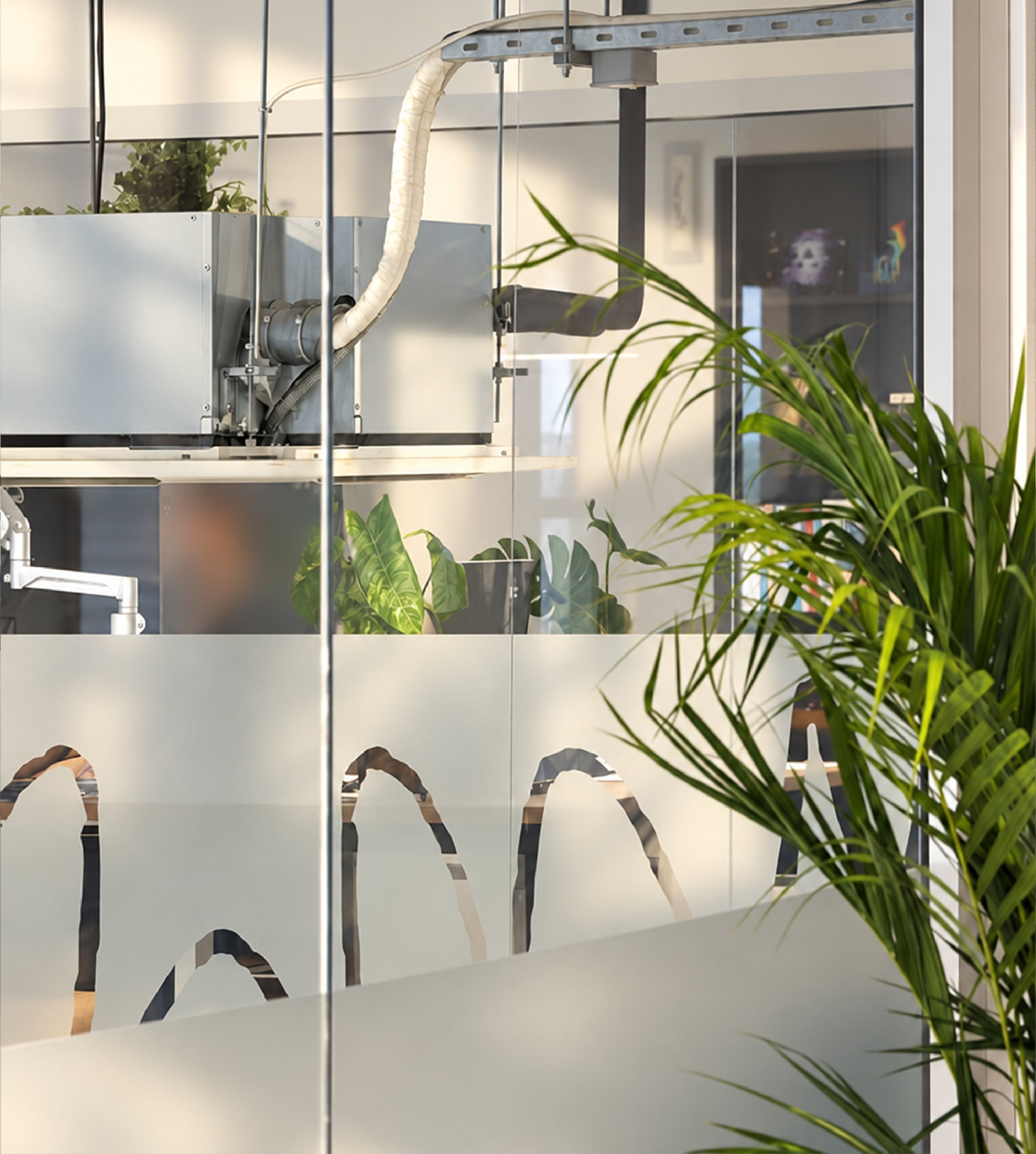 View between internal office spaces at Native