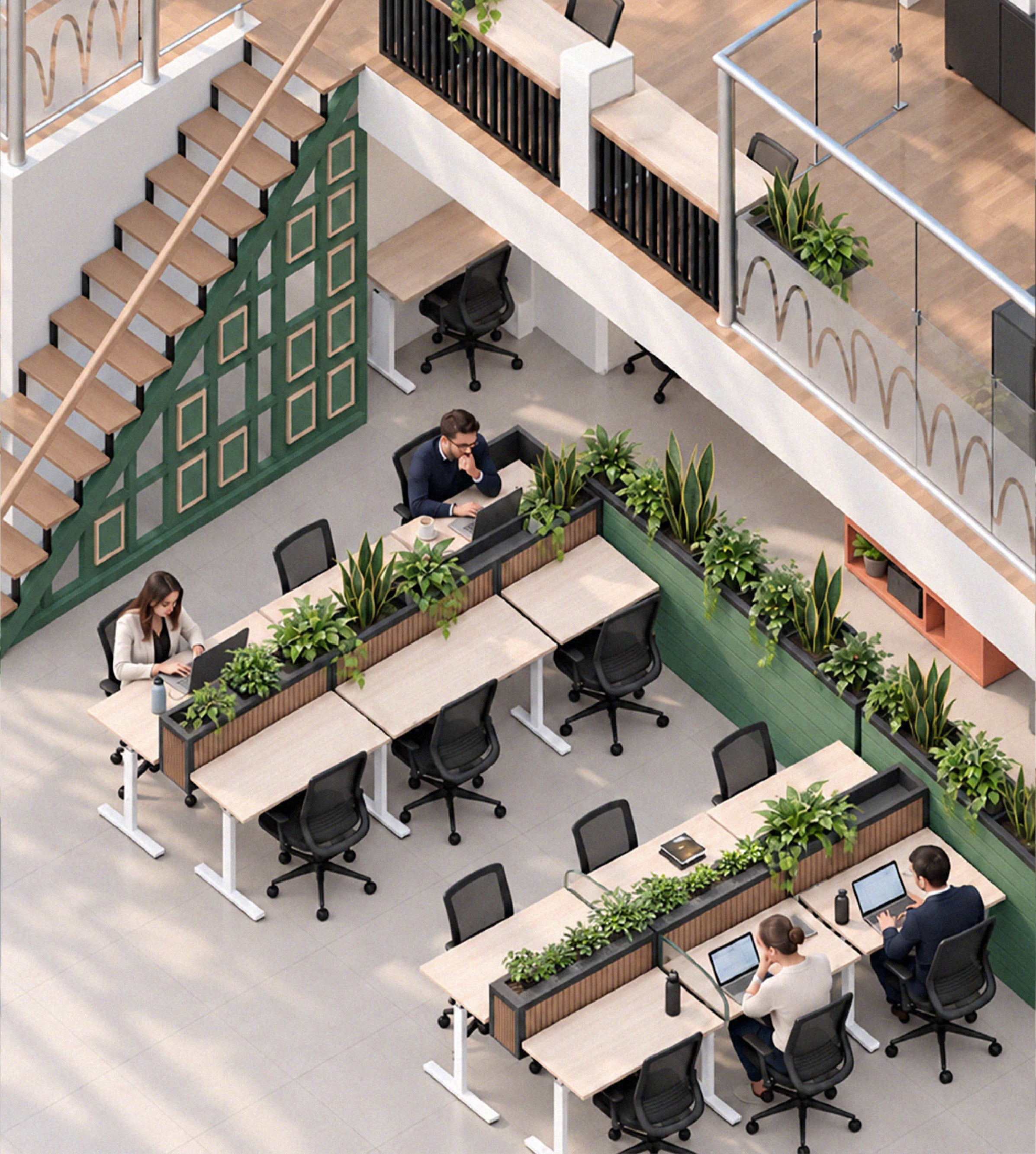 Isometric layout view of Native coworking space